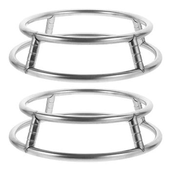 조리대 선반 가스 쿠커 프라이팬 거치대, 가정용 냄비 루프, 주방 액세서리 랙, 스테인레스 스틸 스팀, 2 개