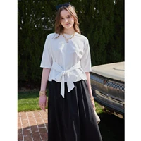 T-shirt enveloppant pour femme AP SS26, vêtements décontractés pour femme, 2 couleurs disponibles, style ample 5