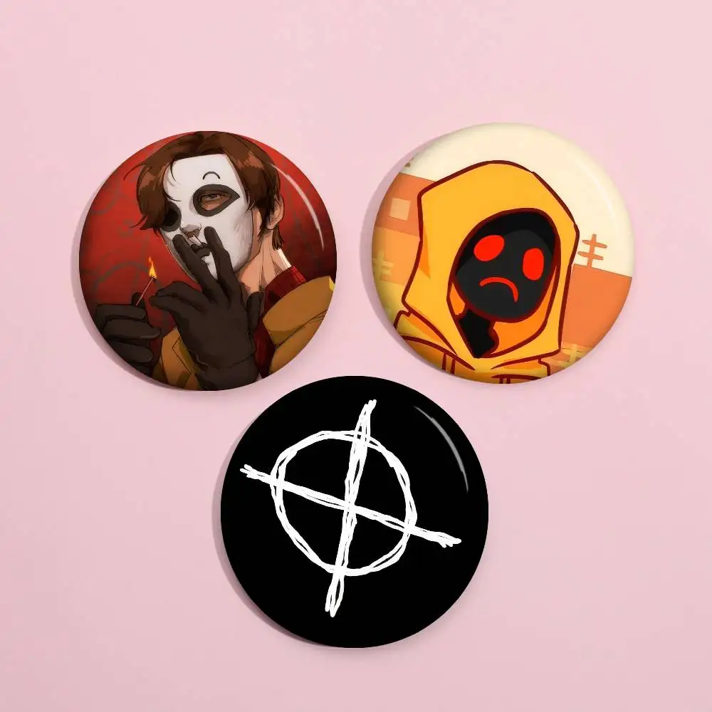 Handmade Horror Anime Figure Tinplate Brooch - Iconic Badge