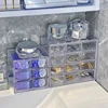 6/9/12 Grids Mini Drawer Storage Box Acrylic Earring Organizer Boxes Transparent Ring Jewelry Cosmeyic Drawers Desktop Organizer 5