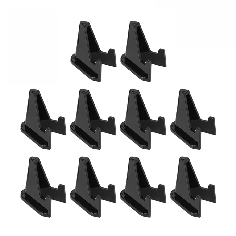 

10PCS Acrylic Triangle Display Stand Commemorative Coin Small Plate Business Card Black Triangle Display Stand For Home Office