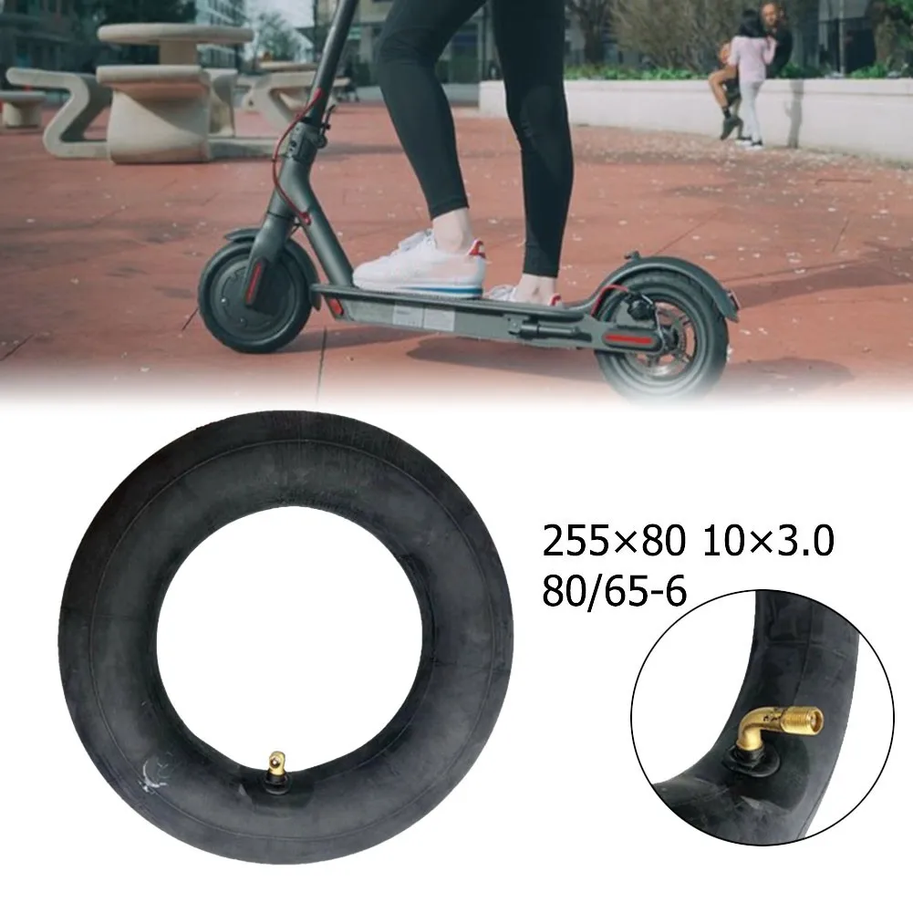 

1pc 10 Inch Escooter Scooter Inner Tube 255x80/10x3.0(80/65-6) Thickened Inner Tires Rubber Black Electric Bike Accessories