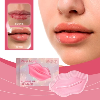 labial gel de colágeno, reparación hidratante, aclara las líneas de los labios, parches labiais, producto para el cuidado de la piel