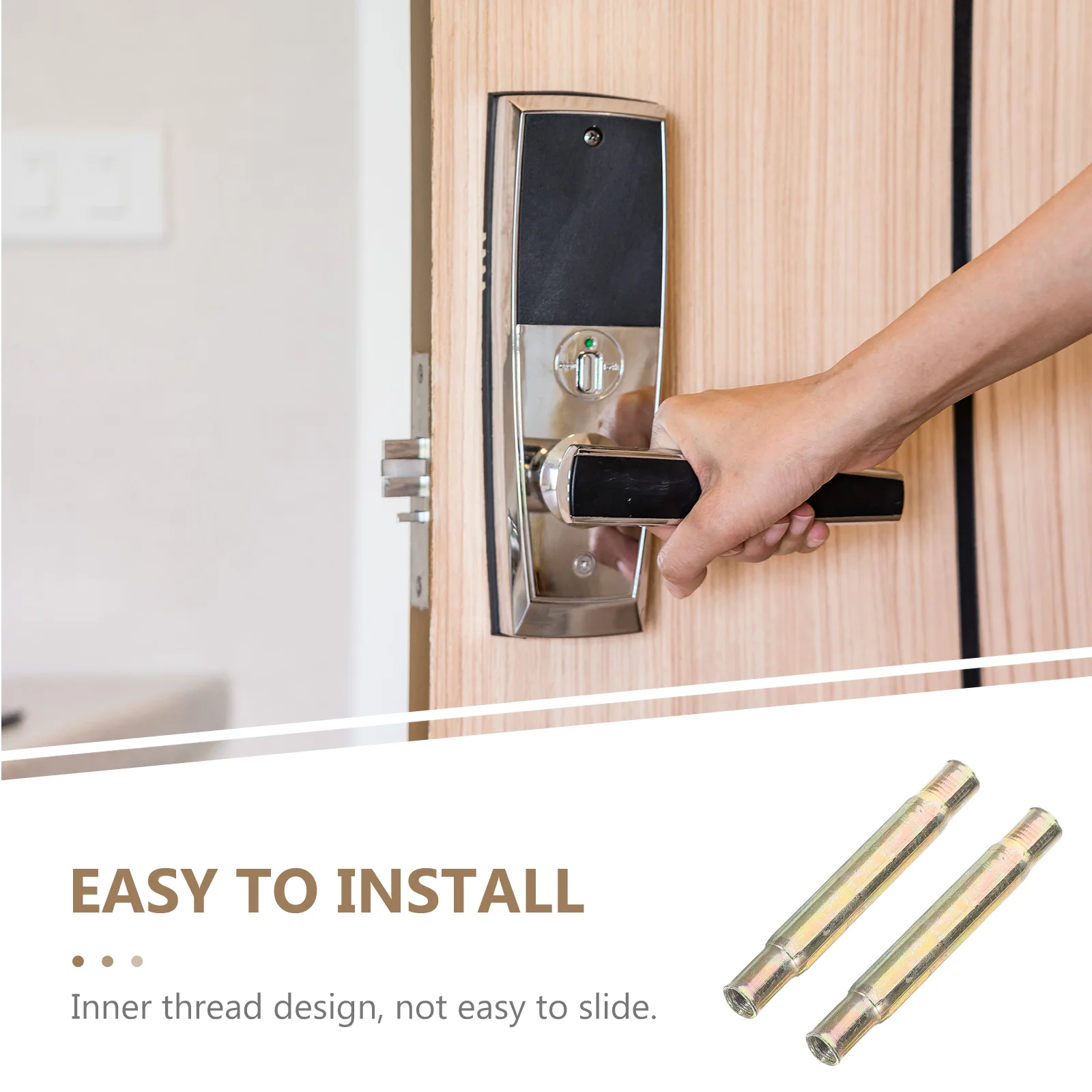 2 Pcs Security Door Handle Gate Lock Connecting Tubes Accessories Fittings Pipe Hardware Accessory Stainless Steel Connectors