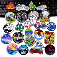 Buy Camping/Adventure Patch Iron On Patches For Clothing Sticker Mountain Hiking Patch Outdoor Embroidery Patches On Clothes Sew Online - Image 2