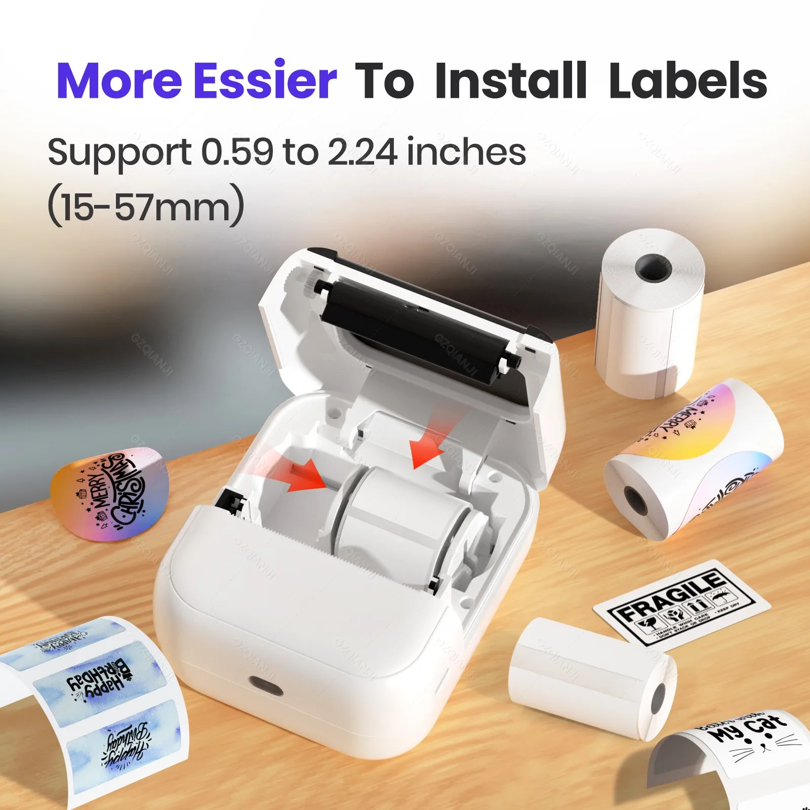 50mm 열전사 라벨 프린터 C50 휴대용 블루투스 자체 접착 스티커 프린터 선물/DIY 창의적/마킹 기계에 사용