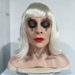 Halloween Terror Mask Harleen Quinzel Cosplay Horror Headgear Latex Helmet Prank Party Costume Props