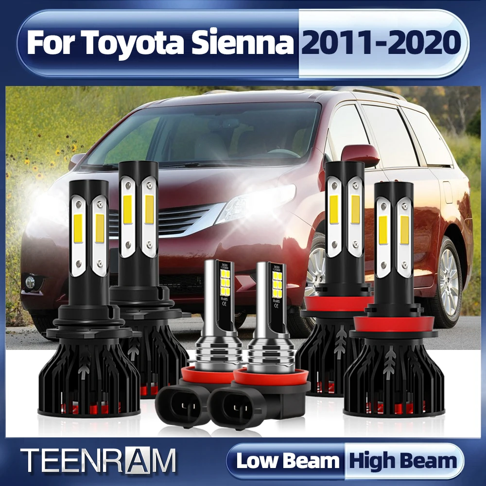 

120W 20000LM Led Car Headlight 9005 HB3 H11 Auto Headlamps Bulb 6000K For Toyota Sienna 2011-2014 2015 2016 2017 2018 2019 2020