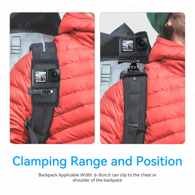 Support de sangle de montage initié pour sac à dos, rotation à 360 °, GoPro 13, 12, 11, 10, 9, DJI OSMO Action 5 Pro, 4 Instactage 360, accessoire bery 5