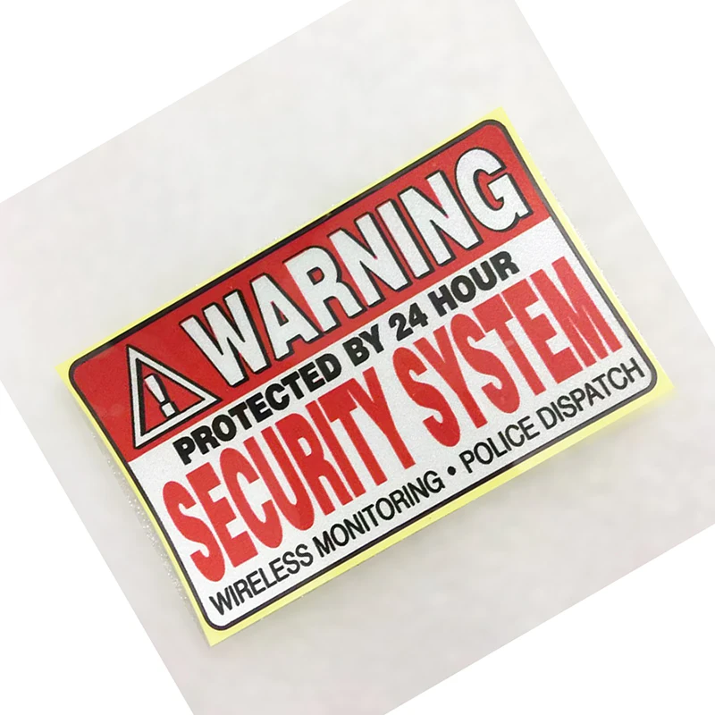 

Наклейки на систему безопасности, защищенные 24 часа, предупреждающие знаки безопасности, наклейки, стиль делового автомобиля, 9*5 см