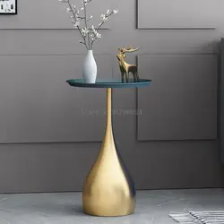 Mesa auxiliar de lujo estilo nórdico, mesita de centro pequeña, moderna, minimalista, roja, para sala de estar, sofá, balcón, redonda, esquinera