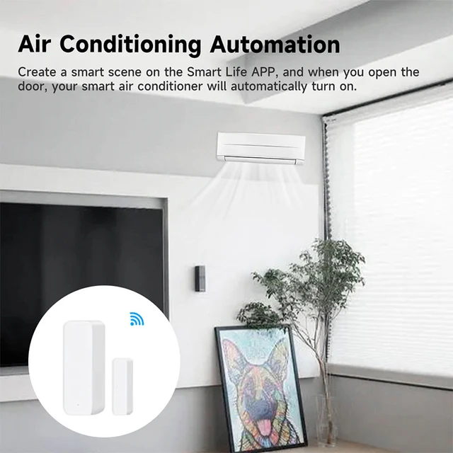Tuya Smart Home WiFi/Zigbee Door Sensor Alarm Window Door Open/Closed Detectors Security Protection Smart Life for Alexa Google 2