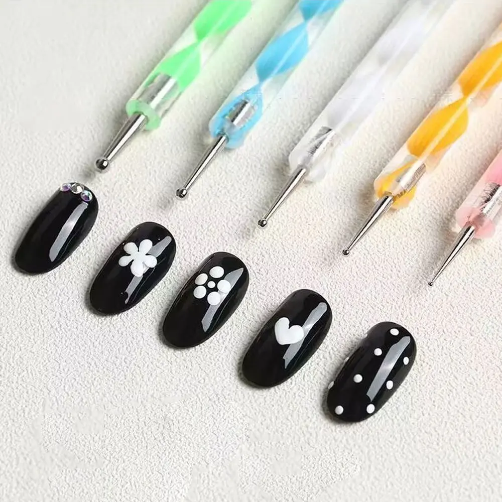 5pcs Nail Art Brushes Dotting Pen Acrylic Flower Dot Drawing Painting Manicure Tools Dual-ended Nail Decoration Accessories 4