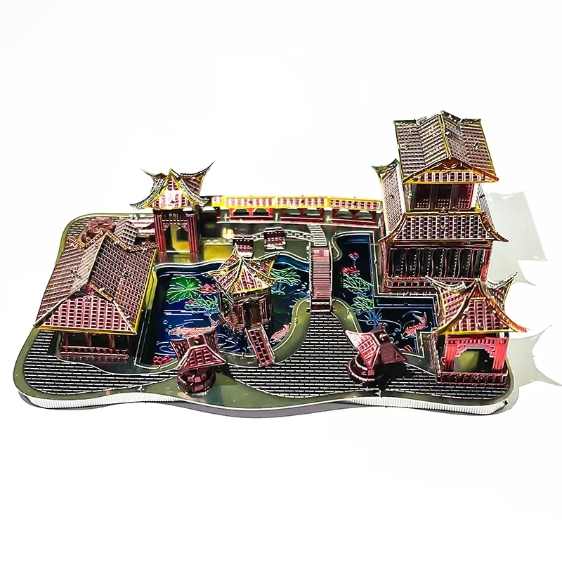 Exquisite Suzhou Garden 3D Metal Puzzle Kit - DIY Laser-Cut Jigsaw Toy