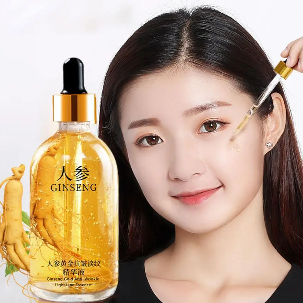 

100ml Gold Ginseng Face Essence Polypeptide Anti-wrinkle Lightning Moisturizing Niacinamide Facial Serum For Skin Care Products