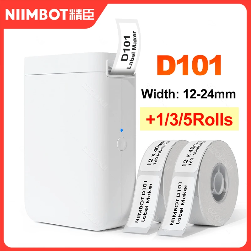 Niimbot D101 Thermal Label Sticker Printer Inkless Portable Pocket Barcode Maker Labeller Mobile USE Machine D11 D110 Plus 24mm