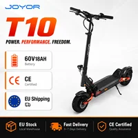 Trottinette électrique haute puissance JOYOR T10 pour adultes, double moteur, batterie 60V 18Ah, frein à disque hydraulique, trottinette tout-terrain pliable de 10 pouces 1