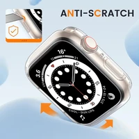2 housses pour Apple Watch 44MM 40MM 45MM 41MM 49MM 3842mm, étui de protection d'écran creux en TPU souple et transparent pour iWatch 9876se 5ultra 12 4