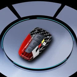 Premium ABS Carbon Car Key Case Cover (3 btn carbon red)