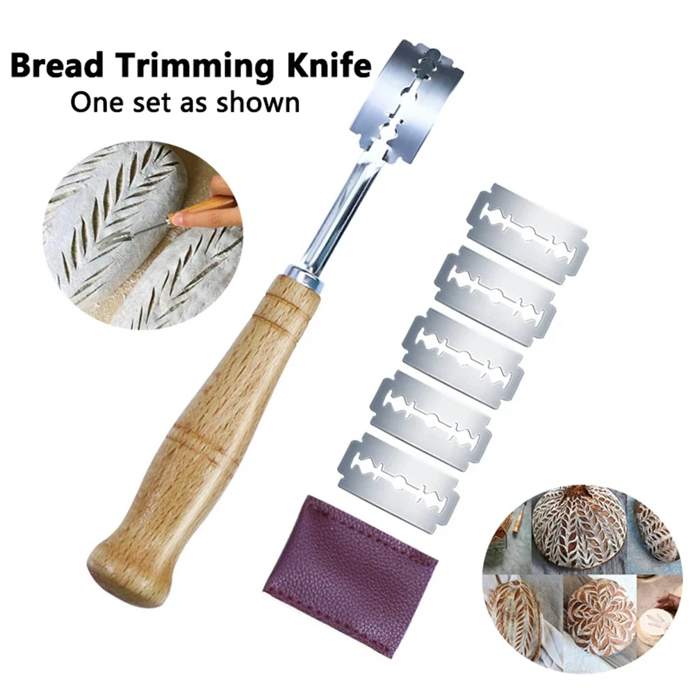 Wood Bread Cutter French Bread Blades Kitchen Gadgets Wood Long Handle Baking Accessory European Style Curved Arch Toast Knife baking tool baking accessories bread cutter
