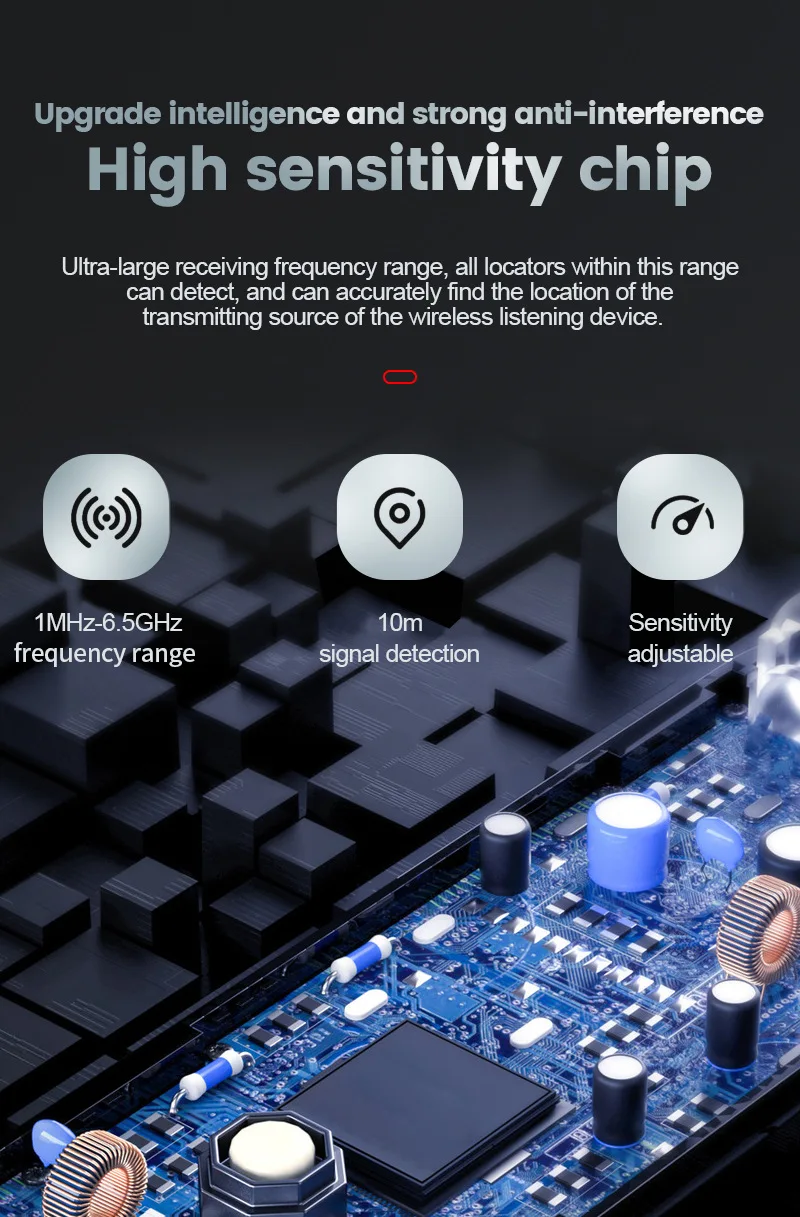 Signal Detector Anti Tracking Eavesdropping Stealing Anti Candid Hidden Pinhole Infrared Camera Car Positioning Long Distance F8