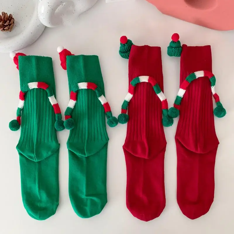 

Couple Holding Hands Socks Elastic Hand Socks Magnet Socks Soft Cute Funny Christmas Supplies Holiday Gift For Birthday Gifts