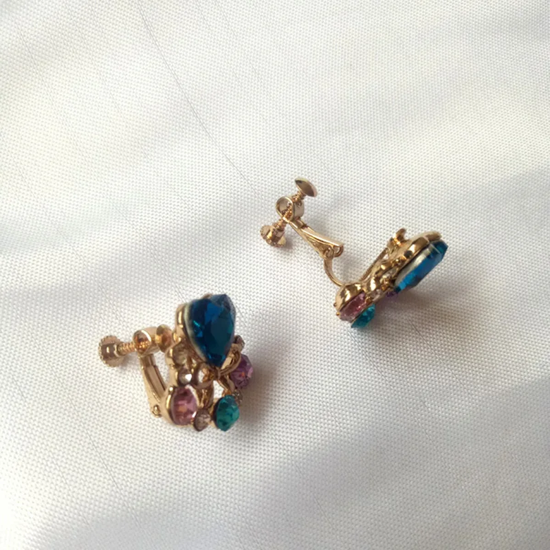 Grace Jun Rhinestone Crytsal Heart Bowknot Clip on Earrings Without Piercing for Women Party Wedding Cute Ear Clip ear clip earrings clip earrings ear clip ear accessories