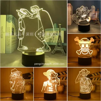로로노아 조로 루피 애니메이션 야간 조명 액션 피규어, 3D LED 테이블 램프 장난감 인형, 우소프 상지 다지기 핸콕 크리스마스 선물, 원피스