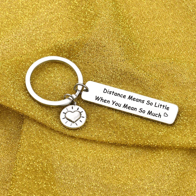 Cute Boyfriend Gifts Keychain Pendant Long Distance Relationships  Friendship Gifts Key Chains Distance Means So Little - AliExpress