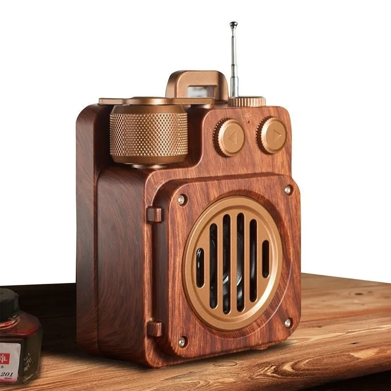 

Retro Speaker Bluetooths Wireless Subwoofer Outdoor Portable Strong Bass Radio For Kitchen Desk Bedroom Office Party Sound Box