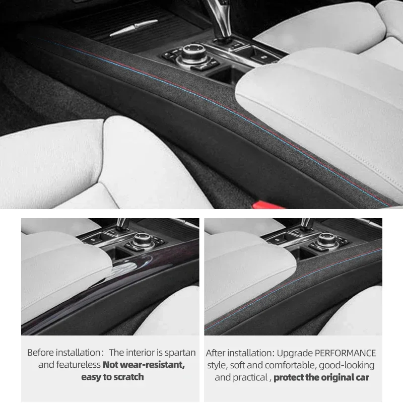 BMW E70 X5 2008-2013 Alcantara 자동차 인테리어 센터 콘솔 패널 사이드 트림 스트립 성능 스티커 액세서리로 제작