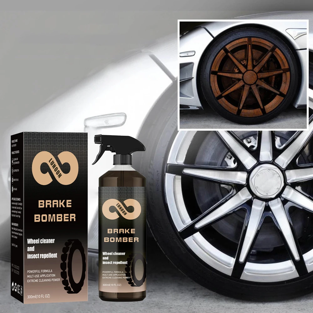 Tire Rim Cleaning Tool Wheel Iron Remover Car Wash Wheel Cleaning Spray Powerful Wheel Cleaner Bug Remover Versatile Brake Dust Remover Safe on Alloy Chrome Painted