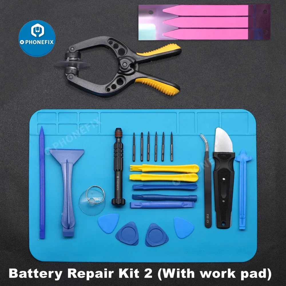 Ultimate Phone Repair Tool Kit with Suction Cup, Tweezer, Pry Opener, Battery Removal, and Precision Screwdrivers