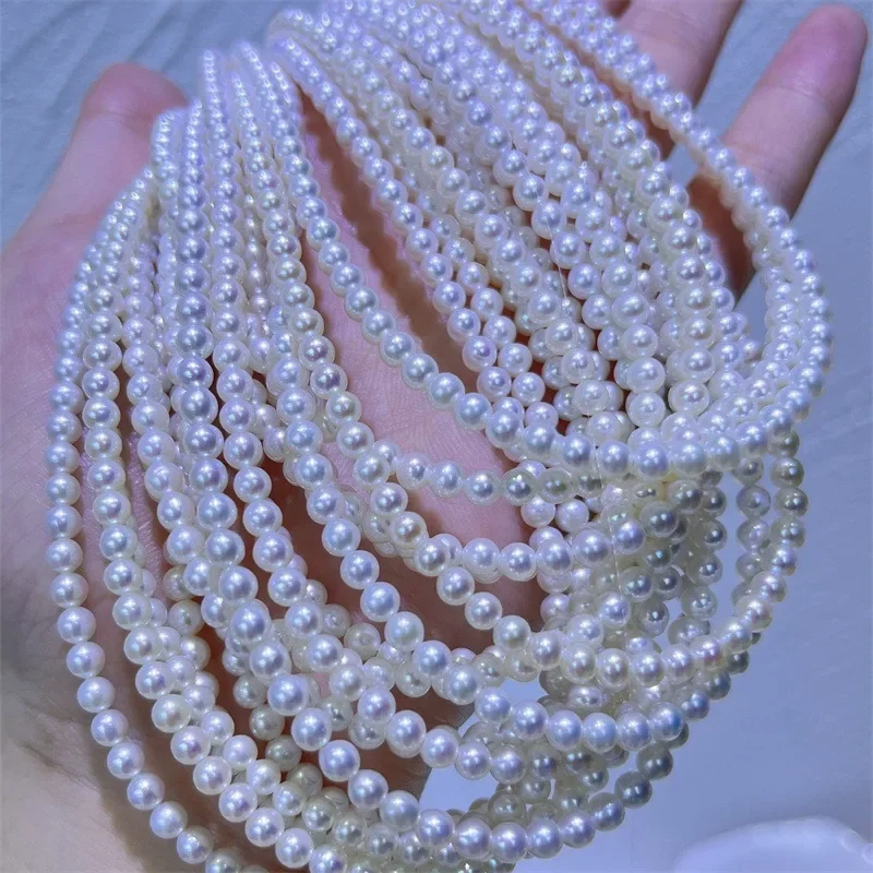 

7-8mm Sea Pearls Necklace for Women Akoya Fine High Luster Round Pearls 925 Sterling Silver Jewelry Wedding Party Gift Pendnats