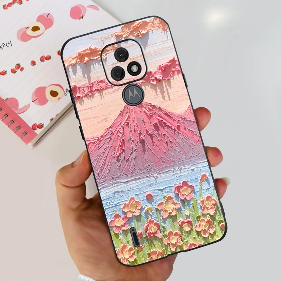 Stylish Painted Soft Silicone Phone Case for Motorola Moto E7 Series