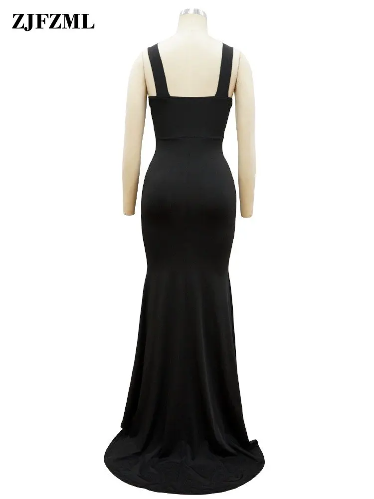 Sweetheart Prom Dresses High Fork Sleeveless Sequins Wrinkle Floor-Length Wedding Luxury Women Evening Zipper Up main image 0