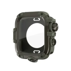 Premium Aluminum Alloy Full Cover Protective Case with Screen Film for 44mm (Grey army green)