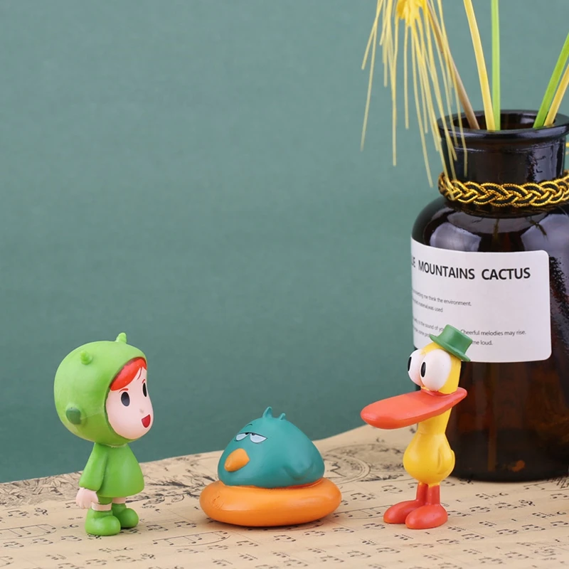 Novo pocoyo boneca ornamento dos desenhos animados elly pato loula criativo  pvc modelo figura brinquedos bonito bolo de aniversário decoração menino  menina presente quente - AliExpress