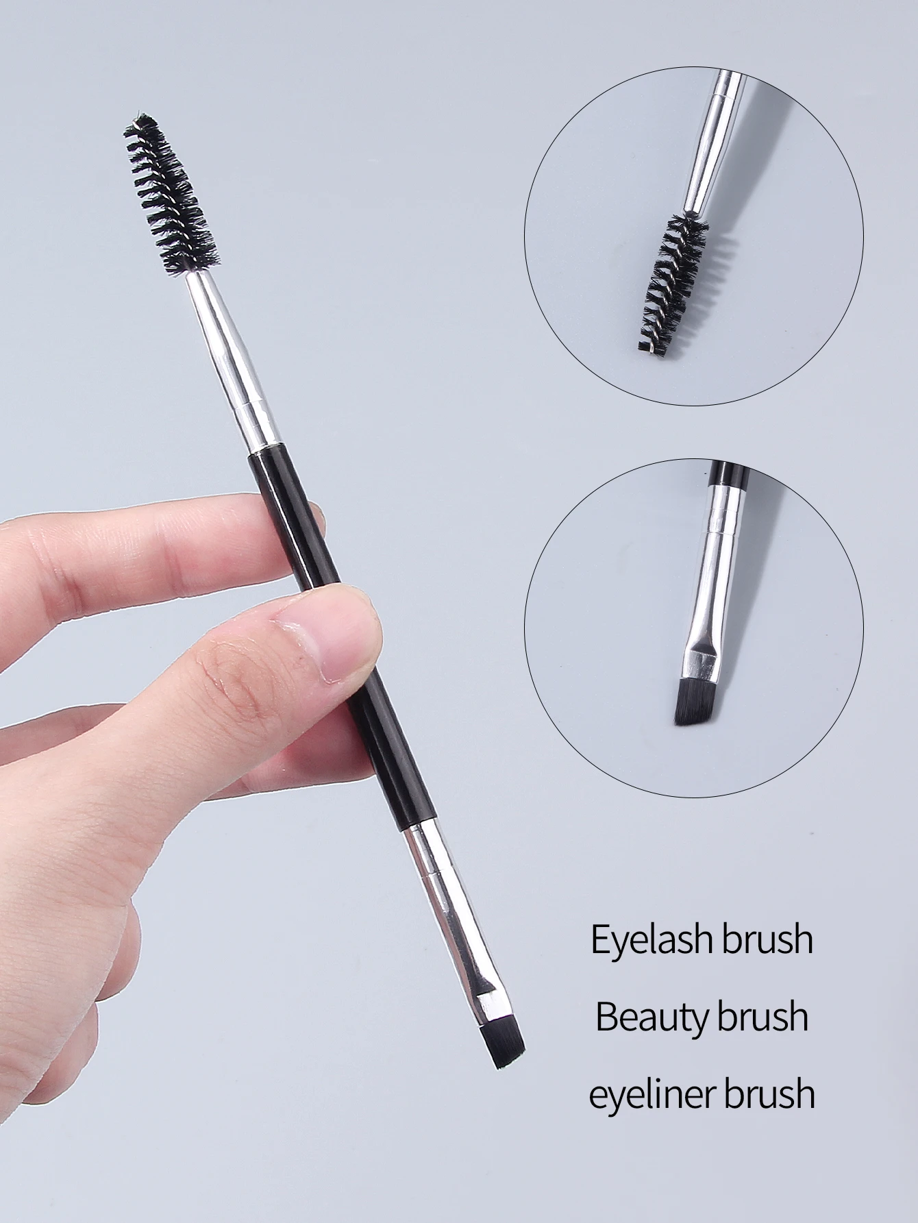 12개의 양면 눈썹 및 속눈썹 브러쉬, 전문가용 휴대용 각진 눈썹 라이너 및 스풀리 세트 (쉐이핑 및 그루밍용)