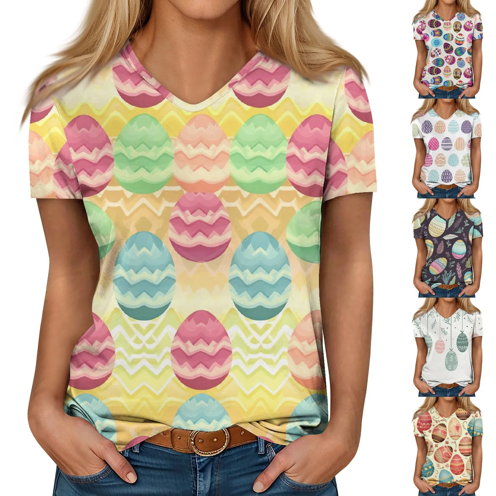 

Short Sleeve Shirts For Women Fashionable Cute Printed Tees Casual Plus Size Basic Slim-Type Design Pullover ropa de mujer