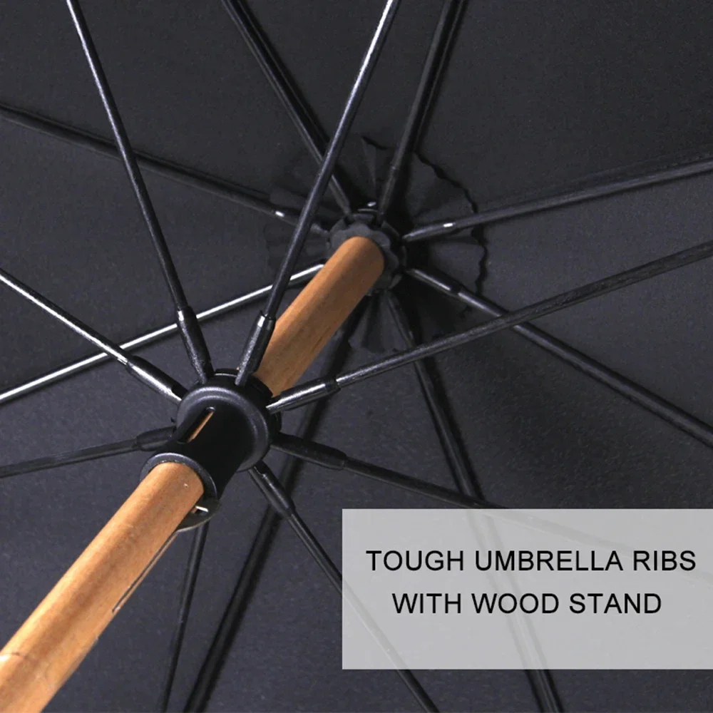 Parachase Bamboo Big Umbrella Men Vintage Windproof Umbrella Strong Retro Curved Large Long Handle Rain Business