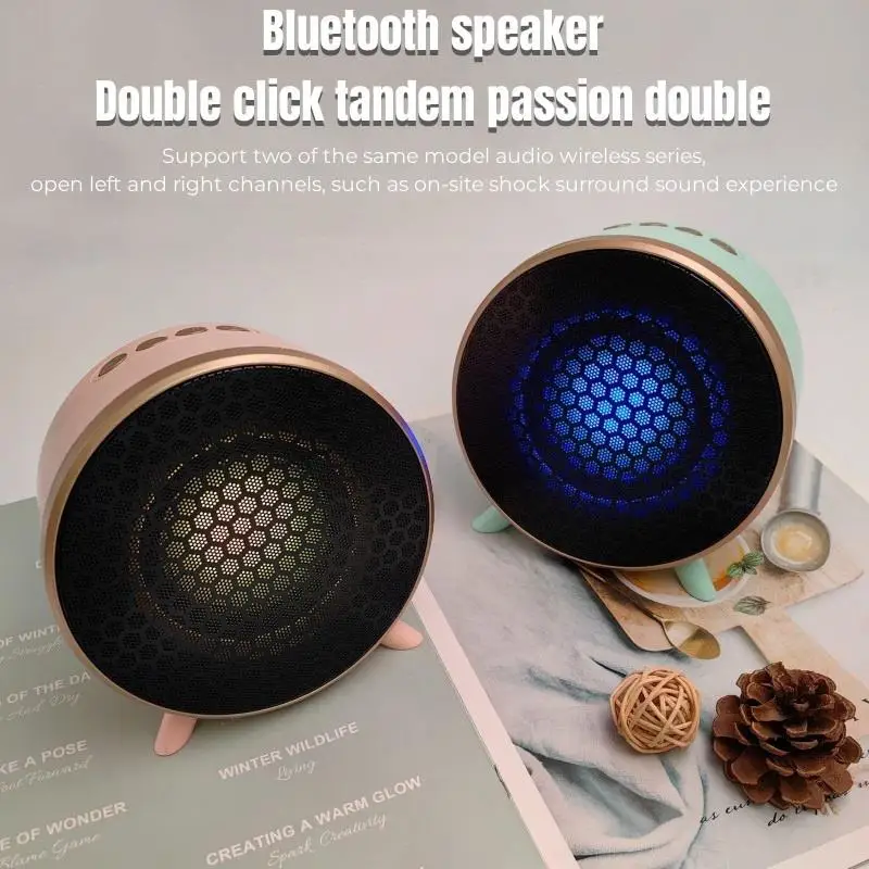 

Беспроводной Bluetooth-динамик TWS, Компактный сабвуфер 360 ° с объемным звуком