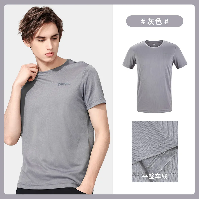 GOLDEN CAMEL Men's T-shirt Summer Quick-dry Short-sleeved Running Shirts Fitness Top Tactical Clothing