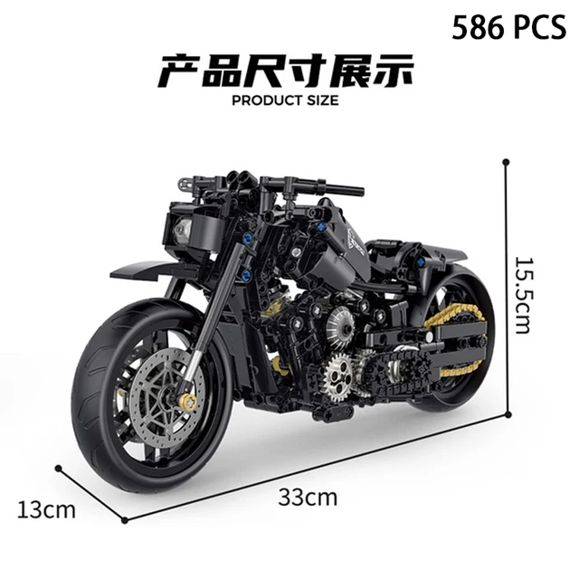 2024 Modern High Tech Technic Moto Suzuki GSX250r Rush1000 Motorcycles Dirt Bike Model Building Blocks Sets Brick Kids Toys Gift - without box 586PCS