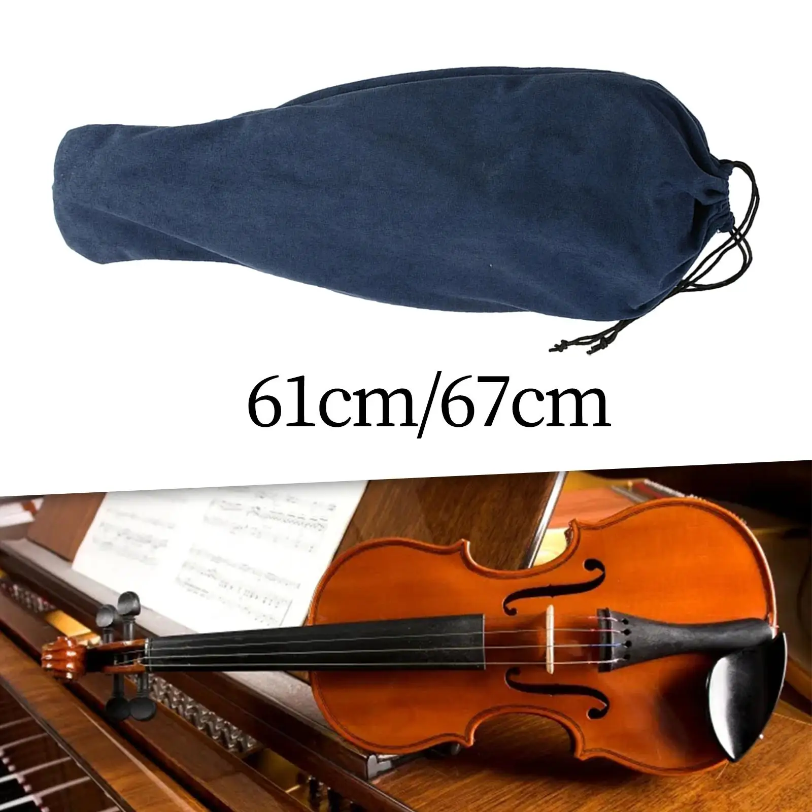 Violin Cover Violin Protective Cover Protector Washable Pouch Violin Case Silk Fabric Violin Bag Musical Instrument Dust Cover