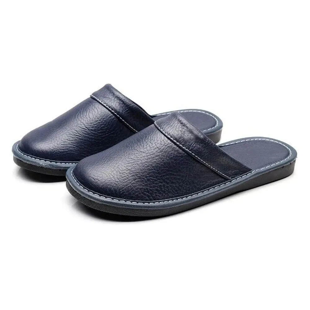 Indoor Shoes Men's Slippers Slides Simple Faux Leather Home Slippers