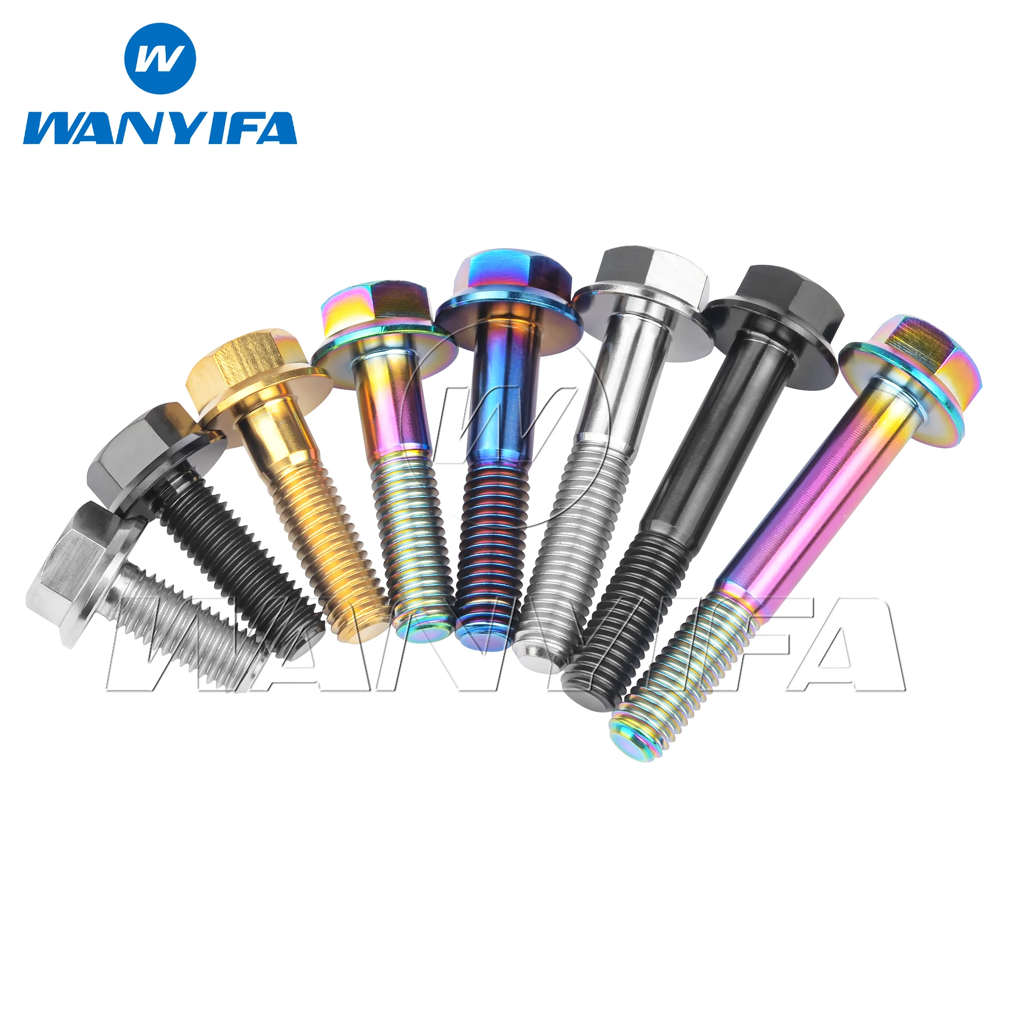 M12 Titanium Hex Flange Bolts - Grade 5, Fine 1.25 Thread, 30/40/50mm Lengths