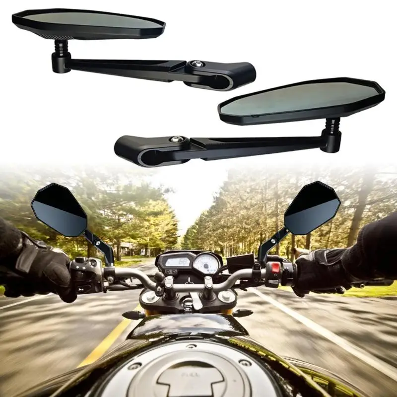 G7NA 2 Stück Motorrad-Seitenspiegel, leicht, korrosionsbeständig, mit klassischem Design, Aluminium, geeignet für verschiedene – Detail 10