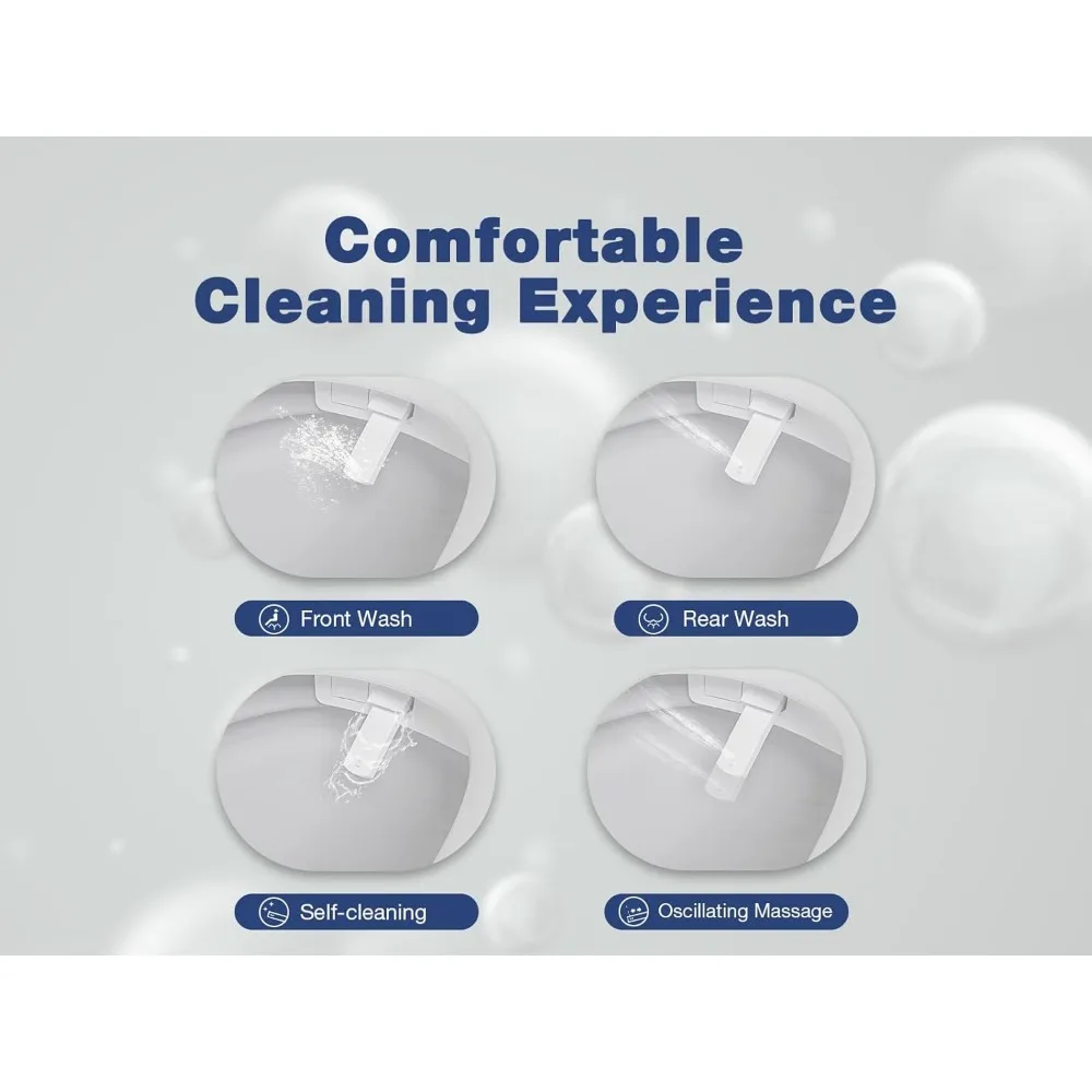 Automatic Toilet, Auto Open and Close,Heated Seat,Remote Control, Night Light,Foot Sensor,Smart Bidet 6