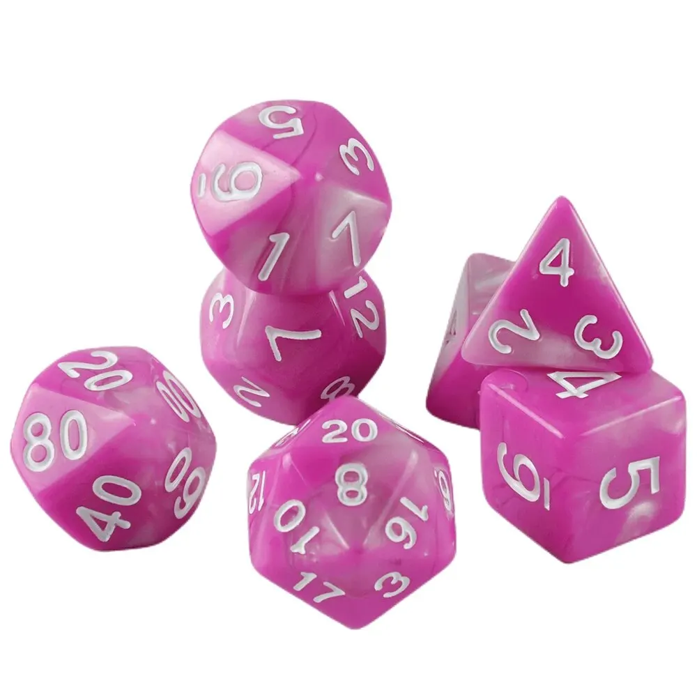 Acrylic Dice Game Dice Dice Set 7PCS 1 Set Galaxy Style DND Dice Set D4 D6 D8 D10 D12 D20 Multifaceted Dice Are Used For TRPG Dragon Dungeon Board Game
